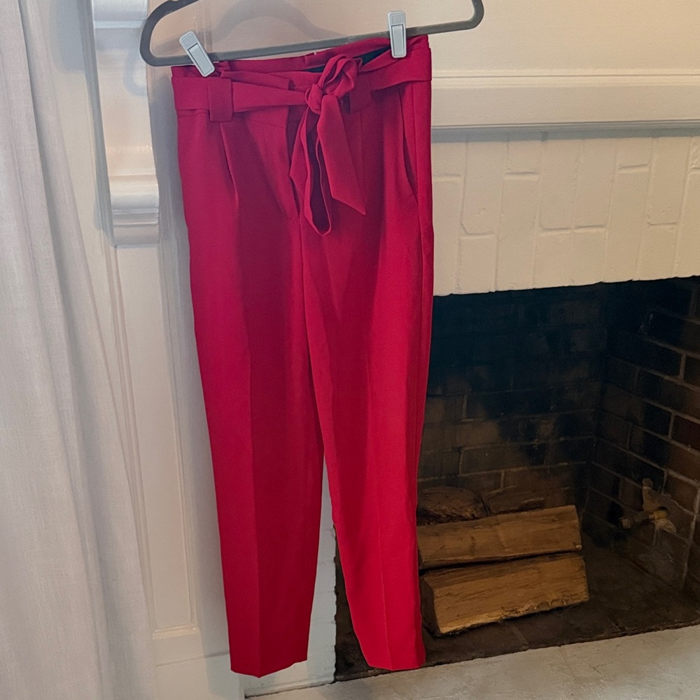 Festive Red Pants with Bow